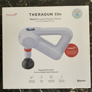 Therabody (Product Red) Theragun Smart percussive therapy device.